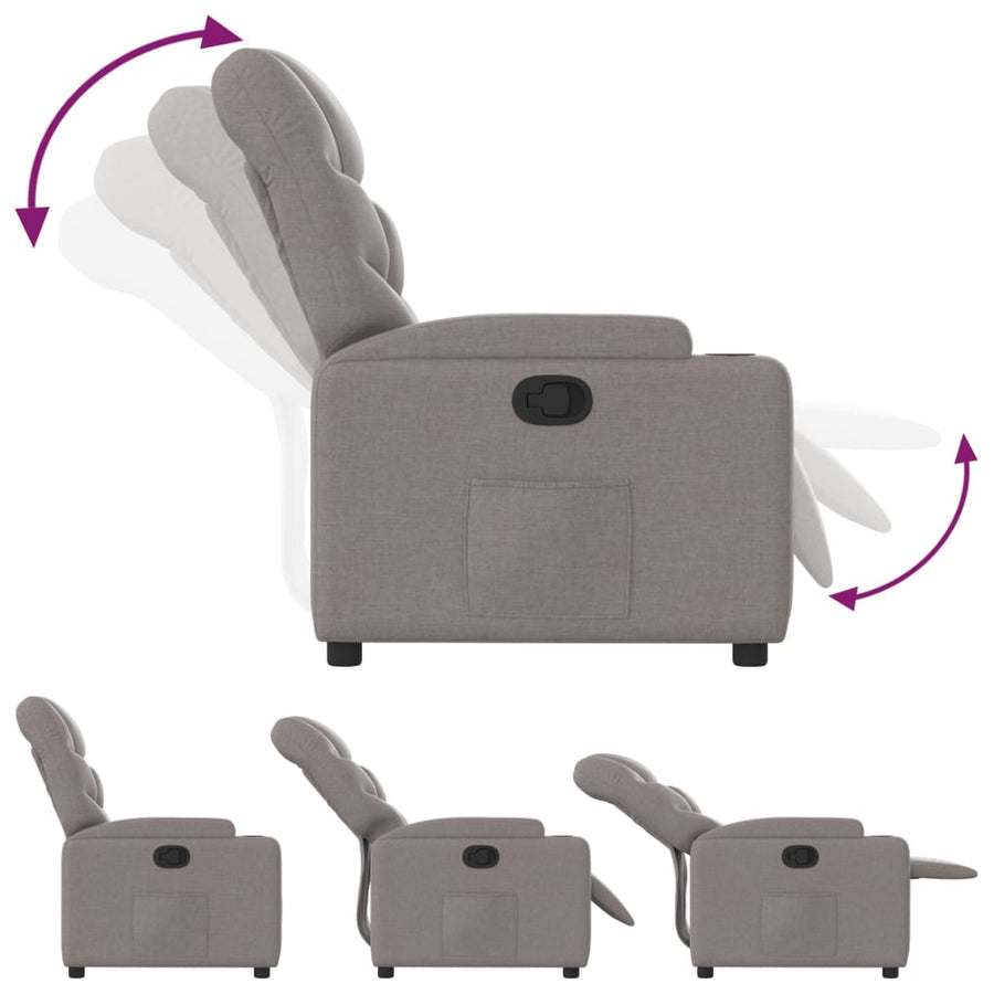 Fauteuil Verstelbaar Stof Taupe Nee Handmatig verstelbaar