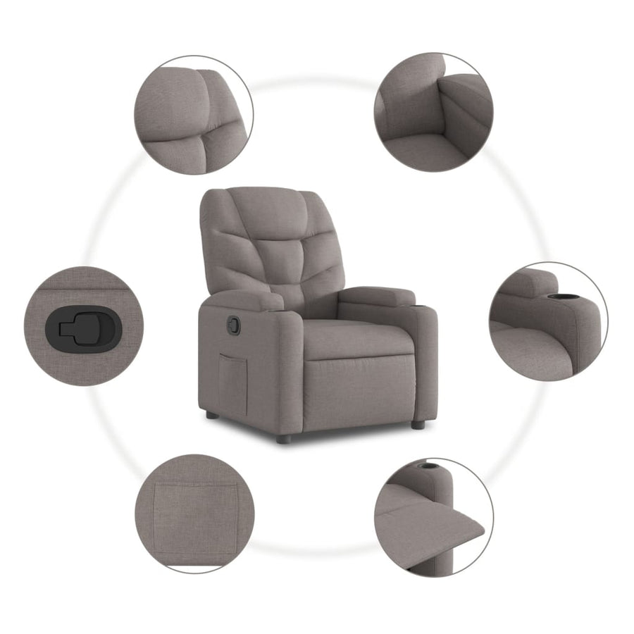 Fauteuil Verstelbaar Stof Taupe Nee Handmatig verstelbaar