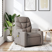 Massagestoel verstelbaar stof taupe 74x89x100 cm