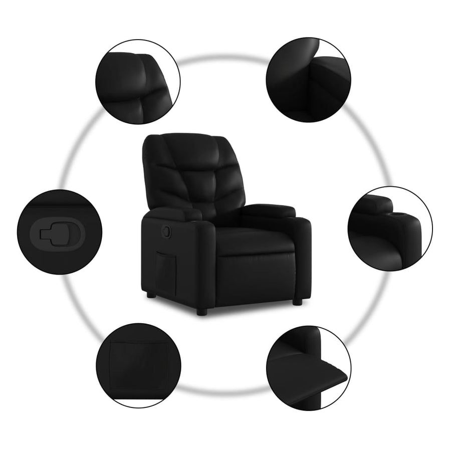 Fauteuil Verstelbaar Kunstleer Zwart Nee Handmatig verstelbaar