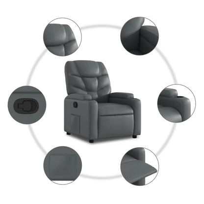 Fauteuil Verstelbaar Kunstleer Grijs Nee Handmatig verstelbaar