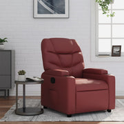Fauteuil verstelbaar wijnrood kunstleer