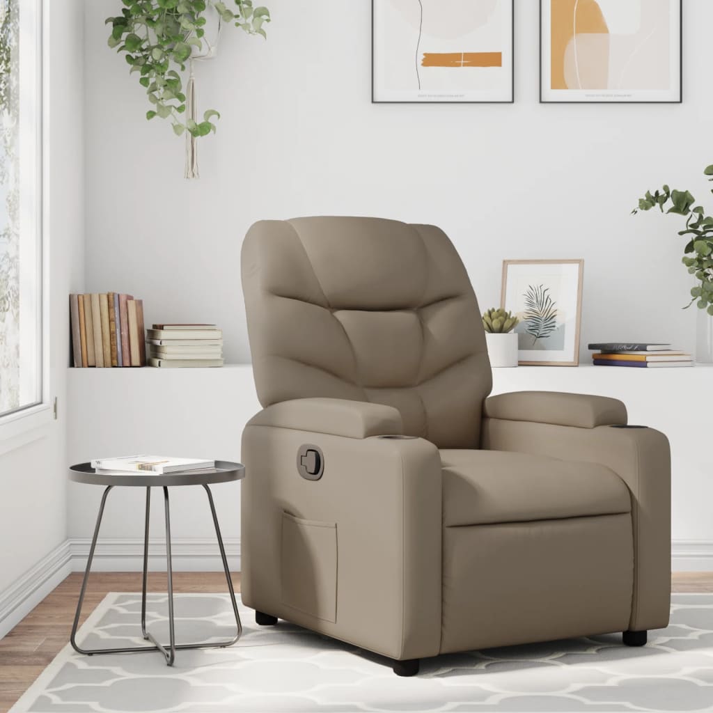 Fauteuil Verstelbaar Kunstleer Kleurig Cappuccino Nee Handmatig verstelbaar