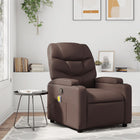 Adjustable massage chair faux leather brown
