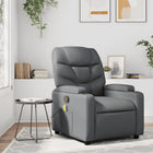 Massage chair adjustable faux leather grey