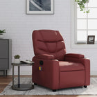 Adjustable Massage Chair Faux Leather Wine Red