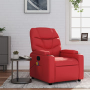 Massagestoel verstelbaar kunstleer rood 74x89x100 cm