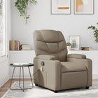 Adjustable Massage Recliner in Cappuccino Faux Leather