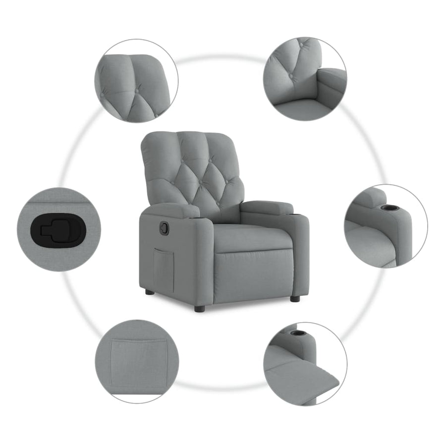 Fauteuil Verstelbaar Stof Lichtgrijs Nee Handmatig verstelbaar
