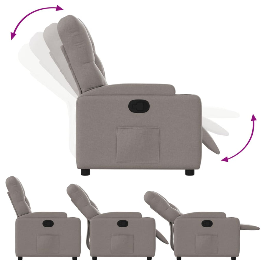 Fauteuil Verstelbaar Stof Taupe Nee Handmatig verstelbaar