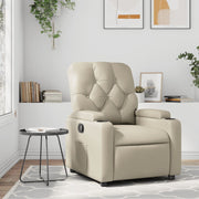 Fauteuil verstelbaar crèmekleurig kunstleer