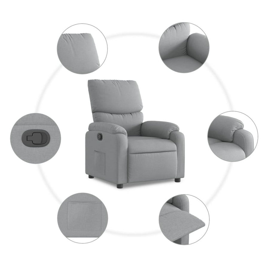 Fauteuil Verstelbaar Stof Lichtgrijs Nee Handmatig verstelbaar