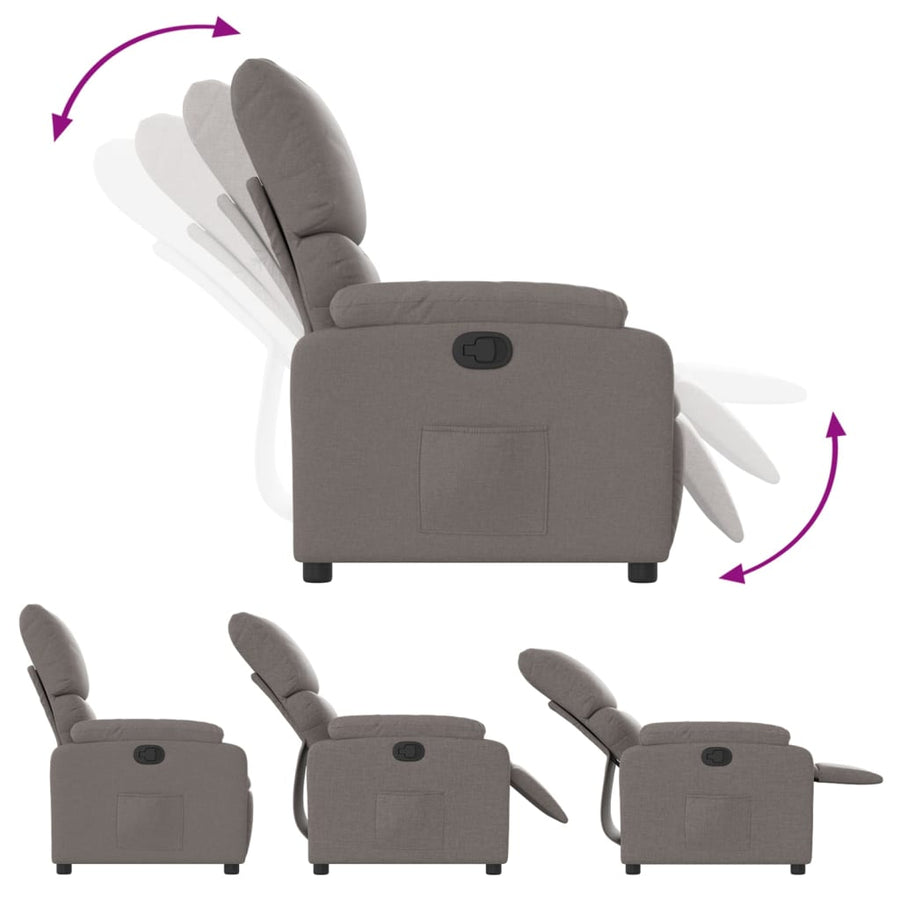 Fauteuil Verstelbaar Stof Taupe Nee Handmatig verstelbaar