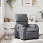 Massage chair adjustable faux leather grey