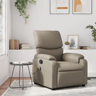 Adjustable Massage Recliner in Cappuccino Faux Leather
