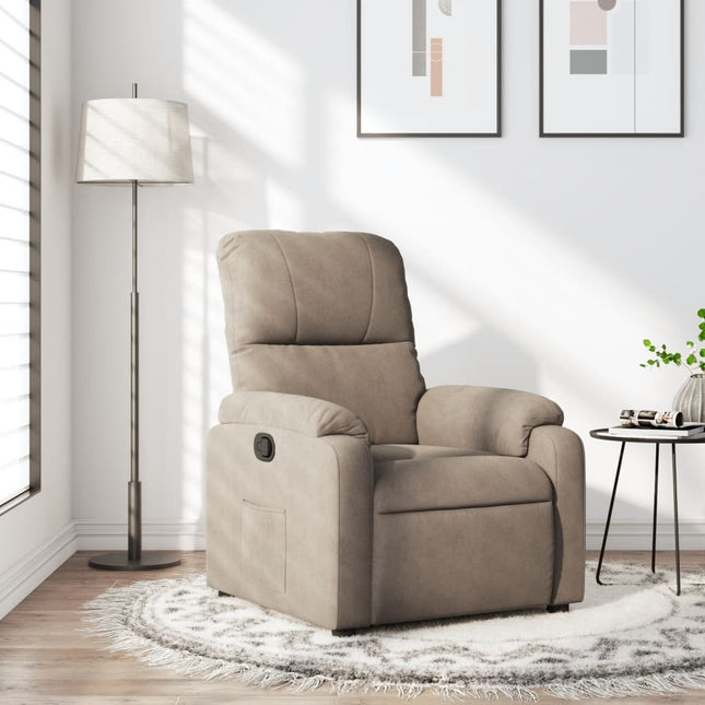 Fauteuil verstelbaar microvezelstof taupe