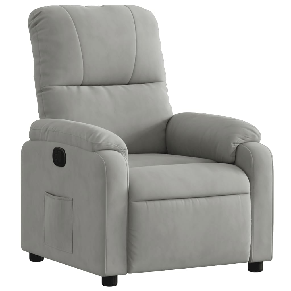 Fauteuil verstelbaar microvezelstof lichtgrijs