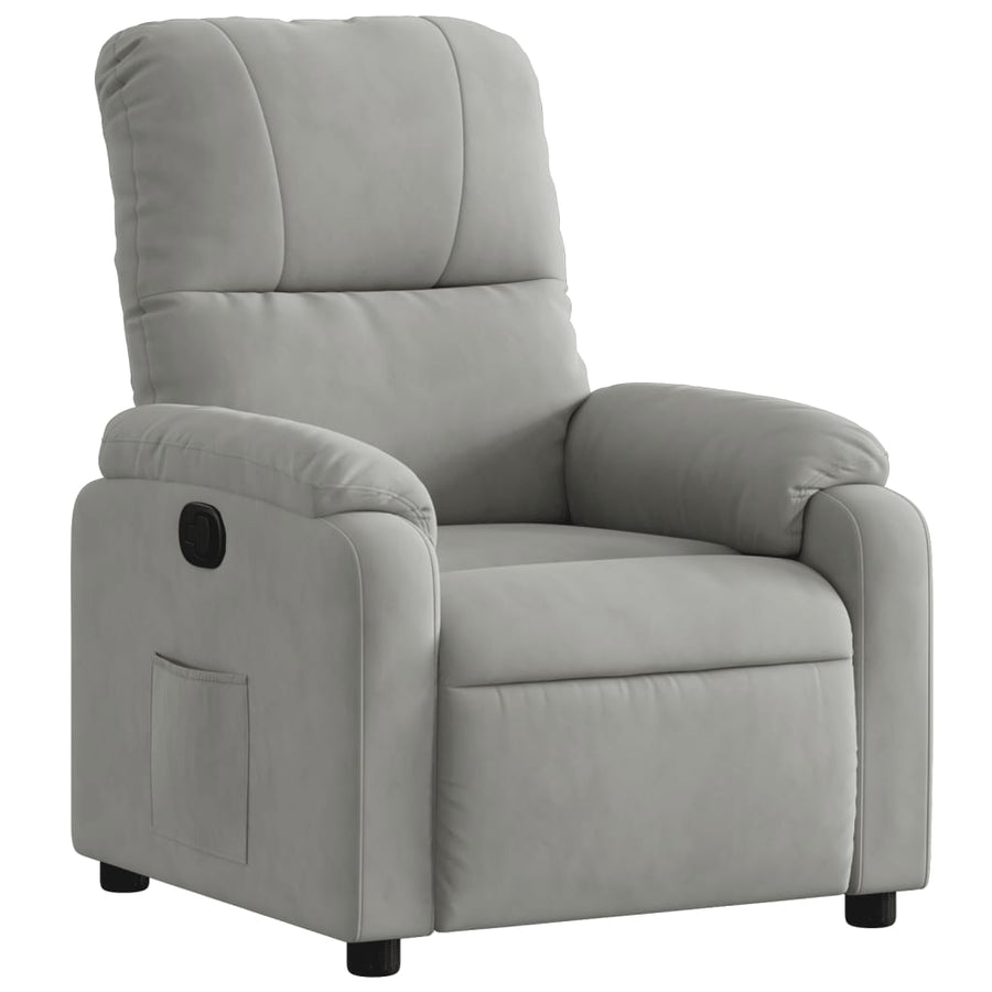 Fauteuil verstelbaar microvezelstof lichtgrijs