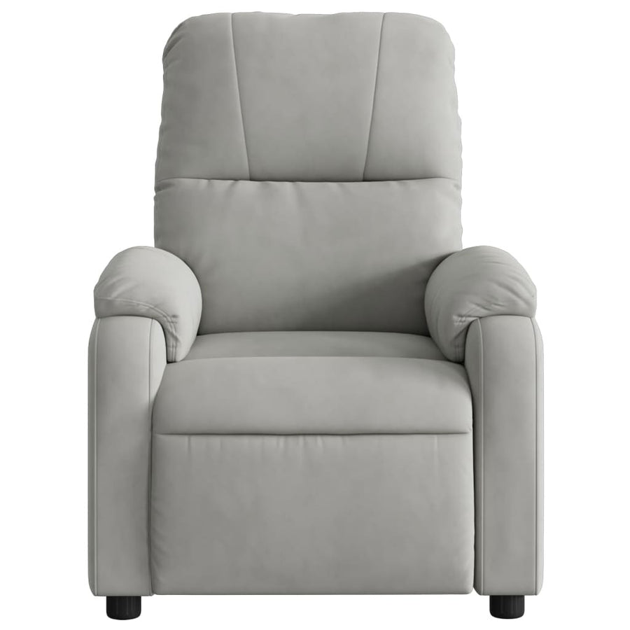 Fauteuil verstelbaar microvezelstof lichtgrijs
