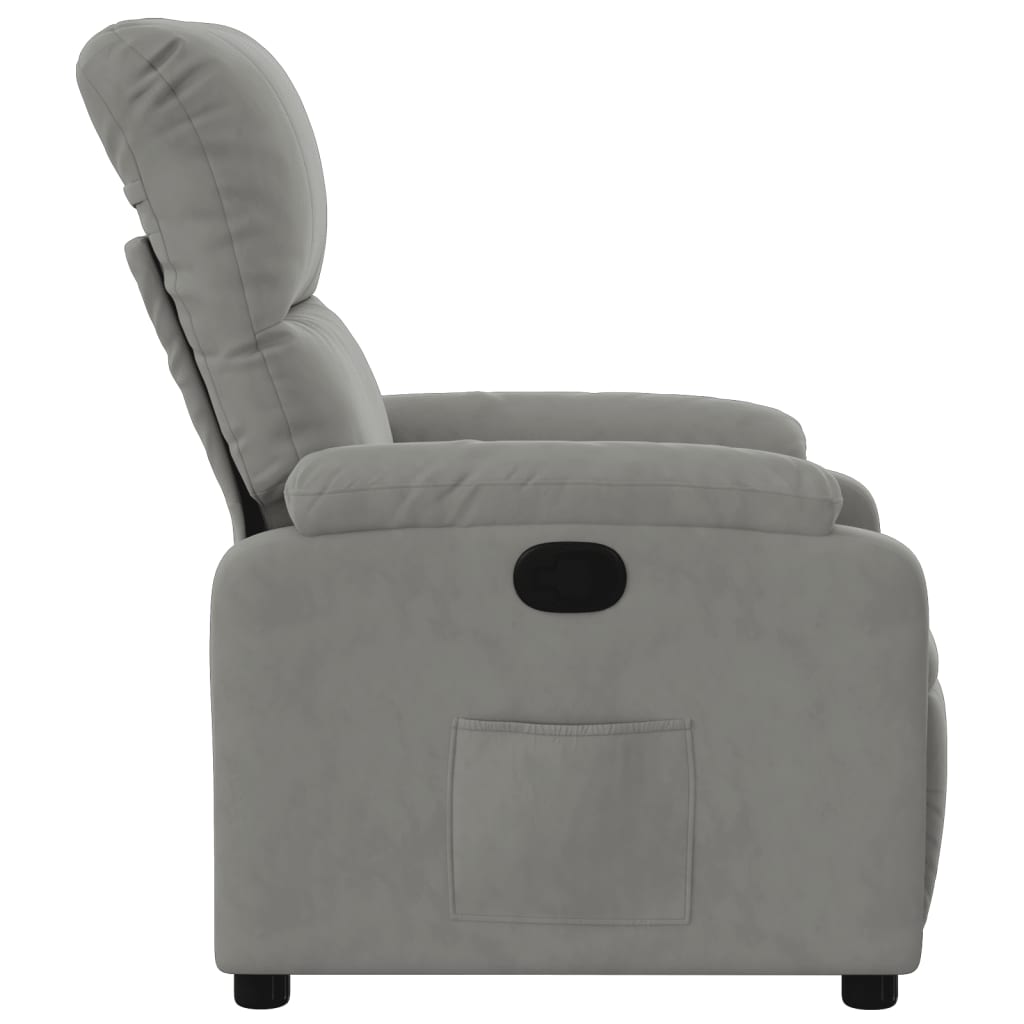 Fauteuil verstelbaar microvezelstof lichtgrijs