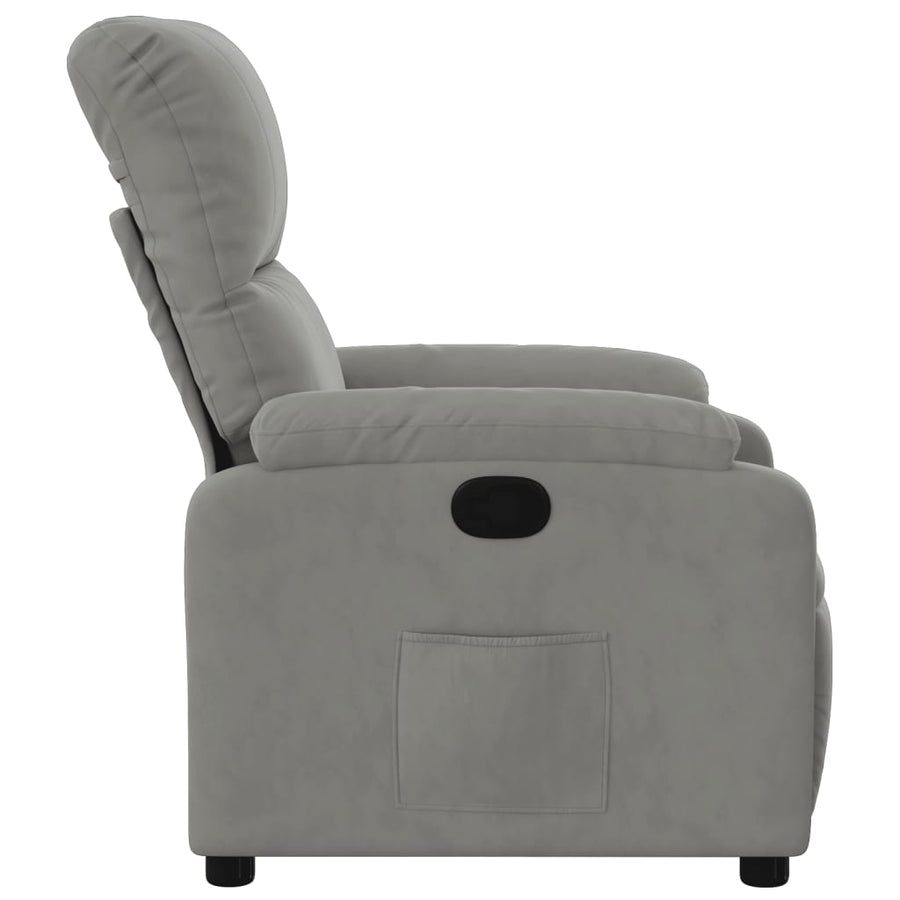 Fauteuil verstelbaar microvezelstof lichtgrijs