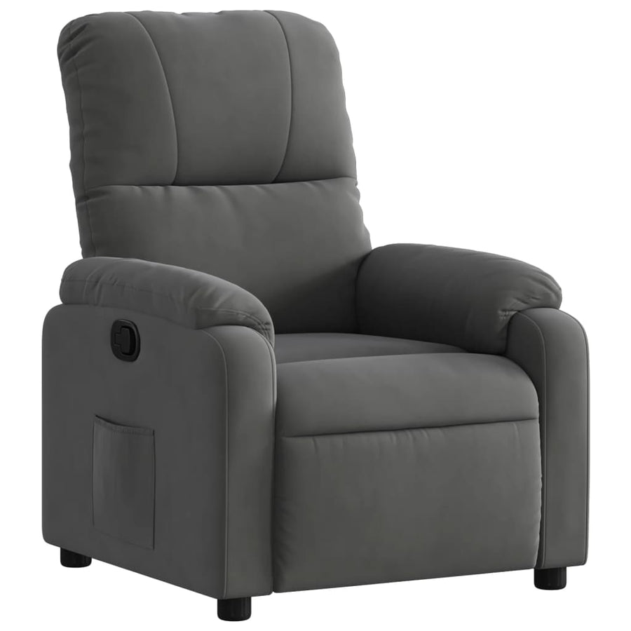 Fauteuil verstelbaar microvezelstof donkergrijs