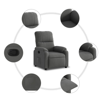 Fauteuil verstelbaar microvezelstof donkergrijs