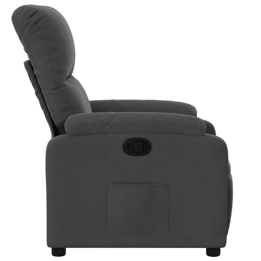 Fauteuil verstelbaar microvezelstof donkergrijs