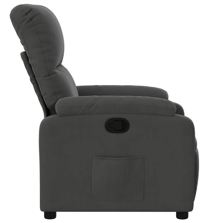 Fauteuil verstelbaar microvezelstof donkergrijs