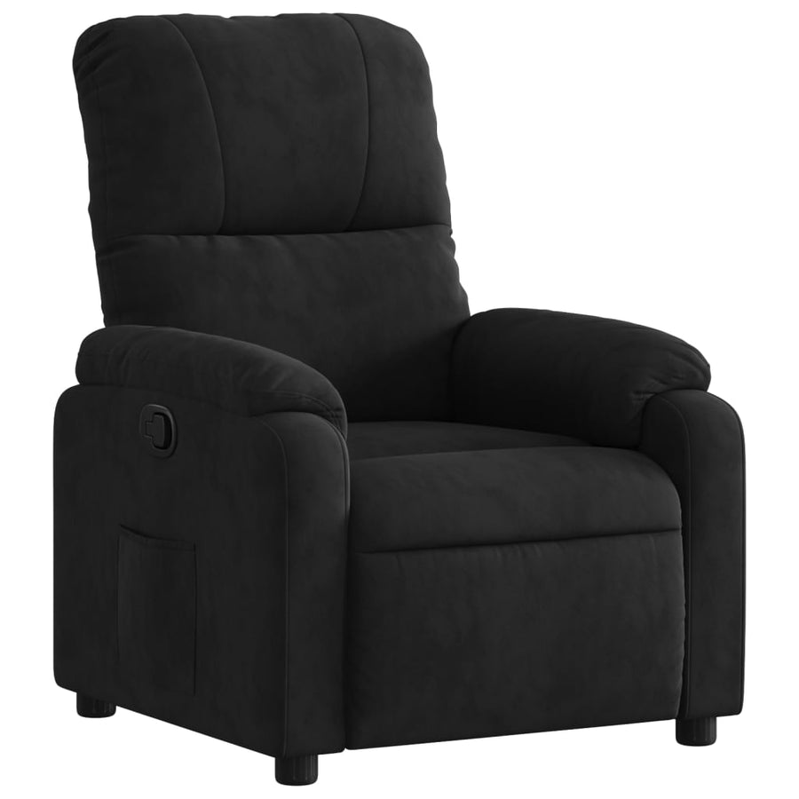 Fauteuil verstelbaar microvezelstof zwart