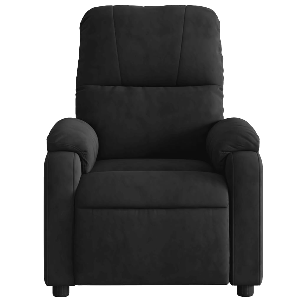 Fauteuil verstelbaar microvezelstof zwart