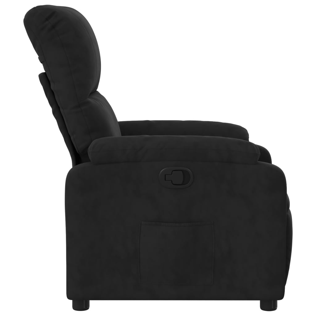 Fauteuil verstelbaar microvezelstof zwart