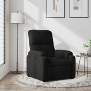 Fauteuil verstelbaar microvezel zwart 75x89,5x103,5 cm