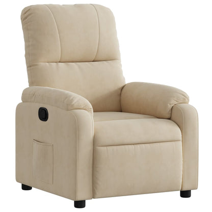 Fauteuil verstelbaar microvezelstof crèmekleurig