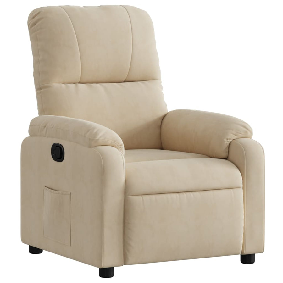 Fauteuil verstelbaar microvezelstof crèmekleurig