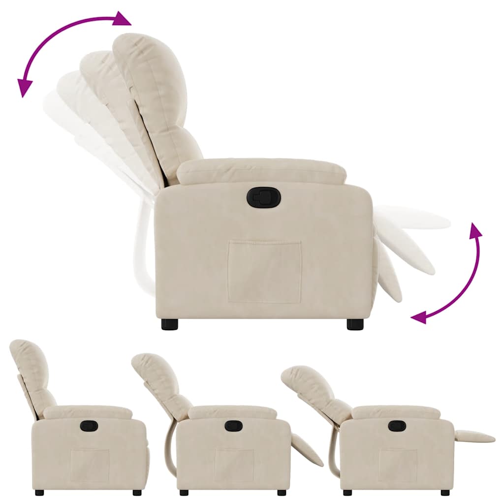 Fauteuil verstelbaar microvezelstof beige
