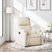 Fauteuil verstelbaar microvezel beige 75x89x103.5 cm