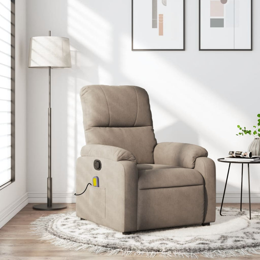 Massagestoel Microvezelstof Taupe Handmatig verstelbaar