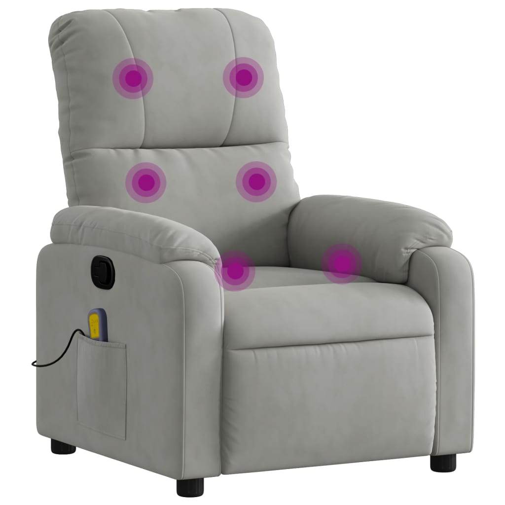 Massagestoel Microvezelstof Lichtgrijs Handmatig verstelbaar