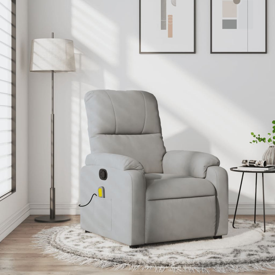 Massagestoel Microvezelstof Lichtgrijs Handmatig verstelbaar