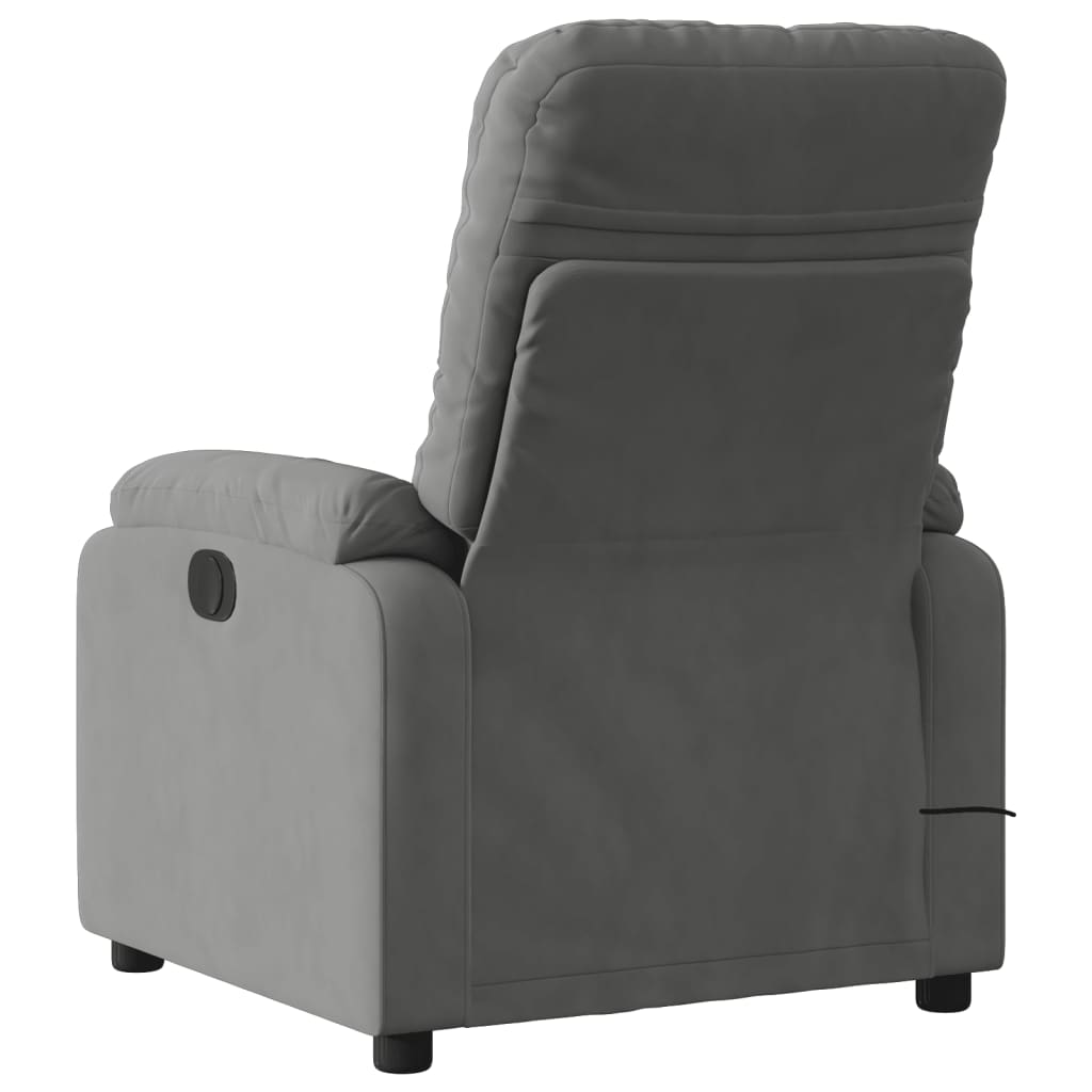 Massagestoel Microvezelstof Donkergrijs Handmatig verstelbaar
