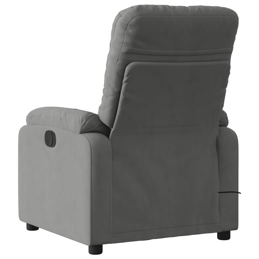 Massagestoel Microvezelstof Donkergrijs Handmatig verstelbaar
