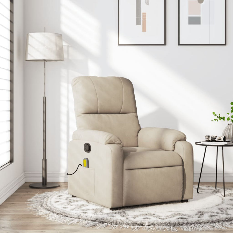 Massagestoel Microvezelstof Kleurig Crème Handmatig verstelbaar