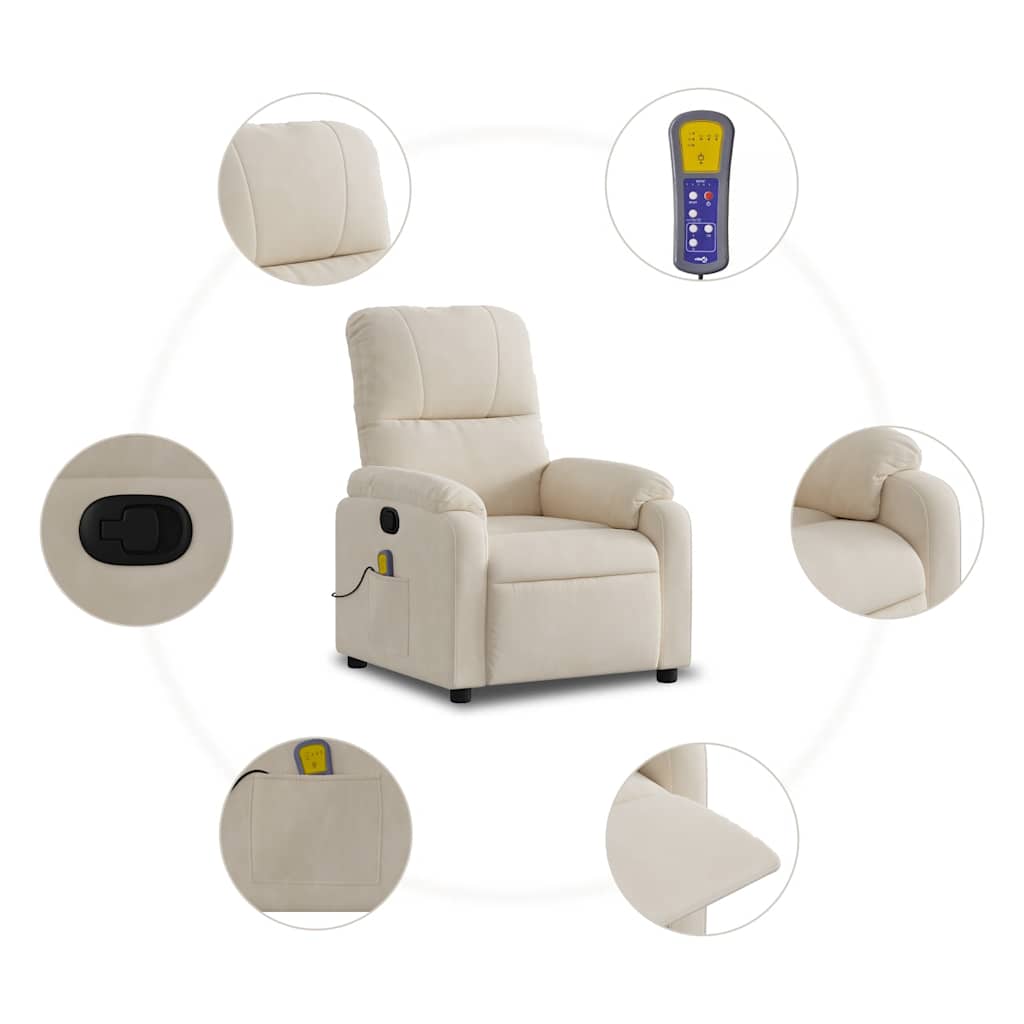 Massagestoel microvezelstof beige
