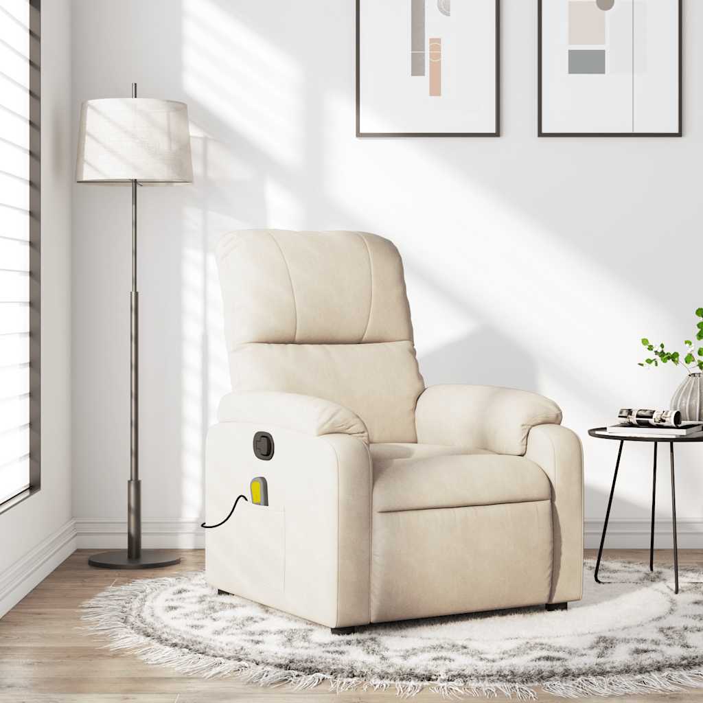 Massagestoel microvezelstof beige