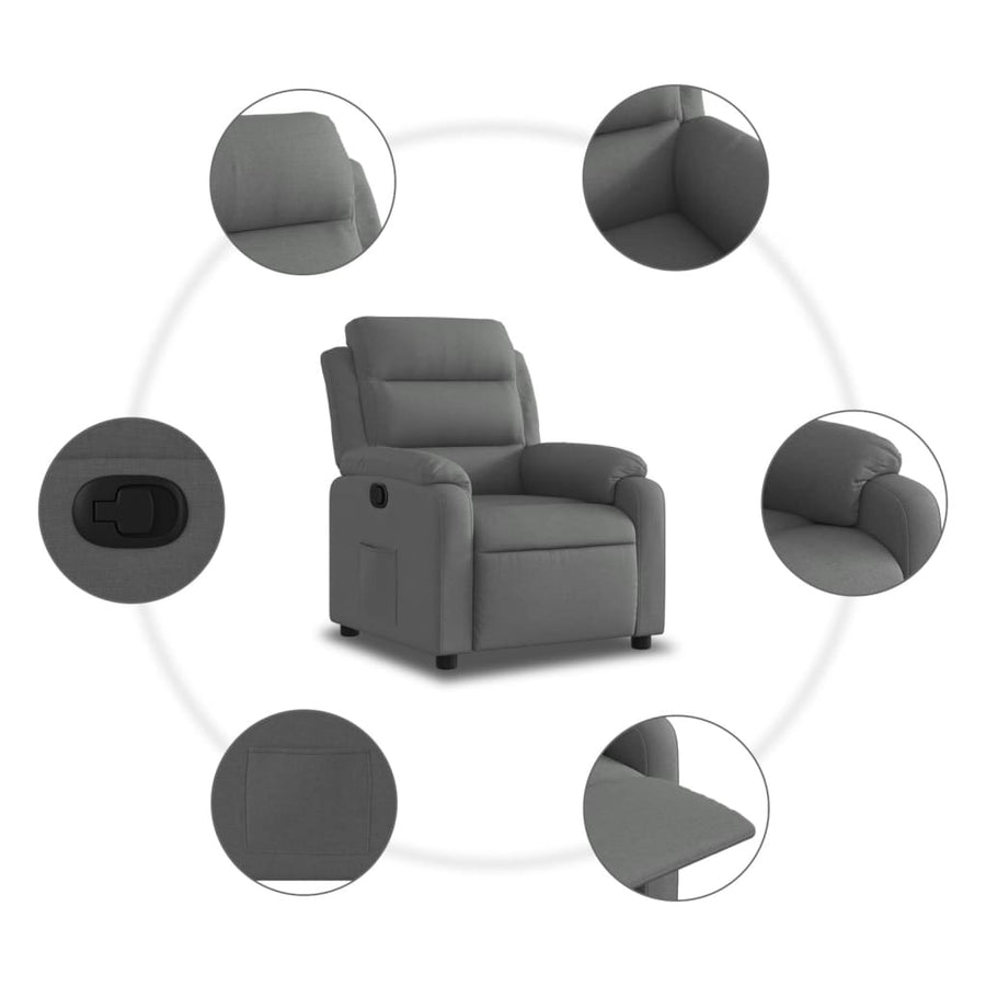 Fauteuil Verstelbaar Stof Donkergrijs Nee Handmatig verstelbaar