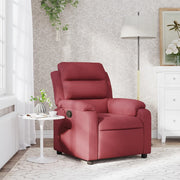 Fauteuil verstelbaar stof wijnrood 75x92x100 cm