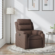Fauteuil verstelbaar stof donkerbruin 75x92.5x100 cm