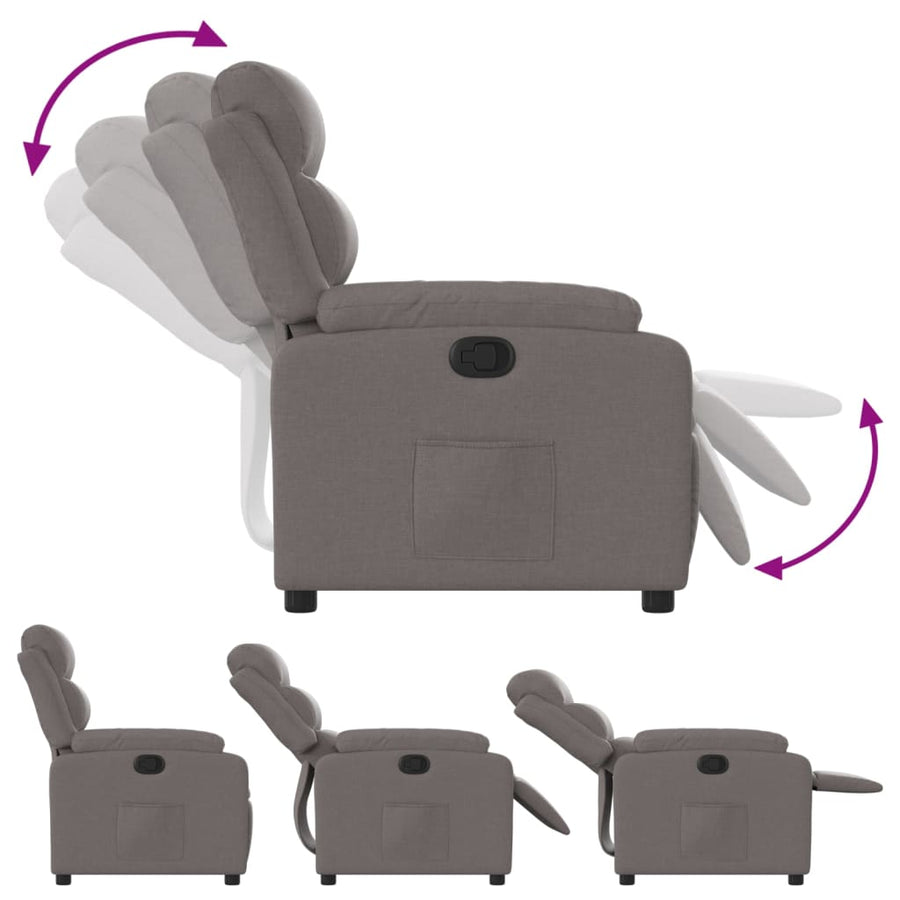 Fauteuil Verstelbaar Stof Taupe Nee Handmatig verstelbaar