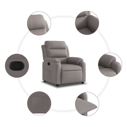 Fauteuil Verstelbaar Stof Taupe Nee Handmatig verstelbaar
